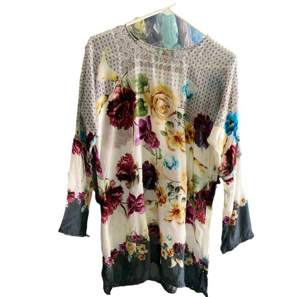 Johnny Was Floral Linden Top Tunic Boho Sz XS NWT C16219A-9 - Picture 3 of 12